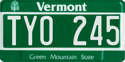 VT license plate TYO245