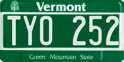 VT license plate TYO252