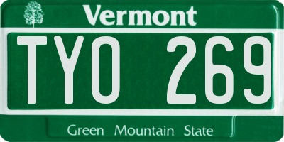 VT license plate TYO269
