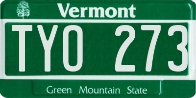 VT license plate TYO273
