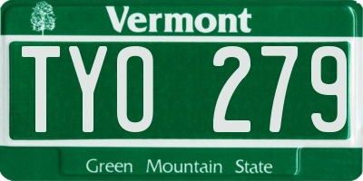VT license plate TYO279