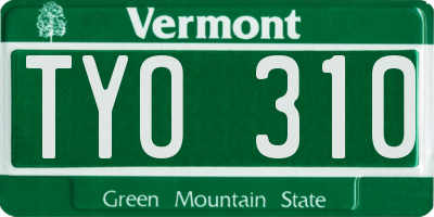 VT license plate TYO310