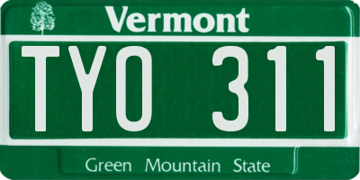 VT license plate TYO311