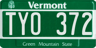VT license plate TYO372