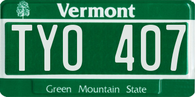 VT license plate TYO407