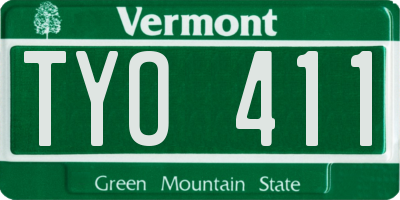 VT license plate TYO411