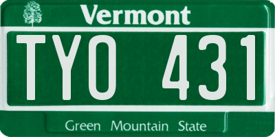 VT license plate TYO431