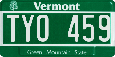 VT license plate TYO459