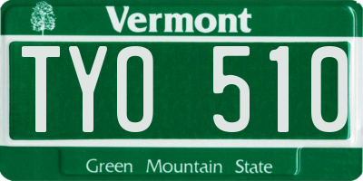 VT license plate TYO510