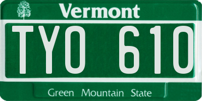 VT license plate TYO610