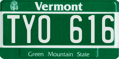 VT license plate TYO616