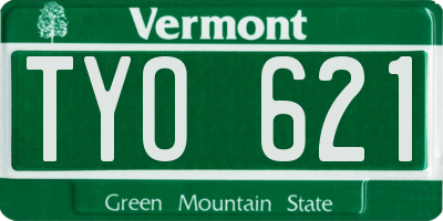 VT license plate TYO621