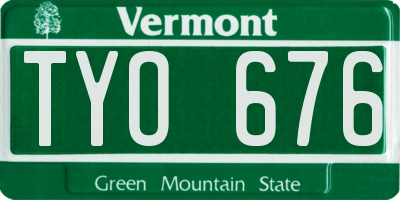 VT license plate TYO676