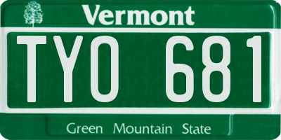 VT license plate TYO681