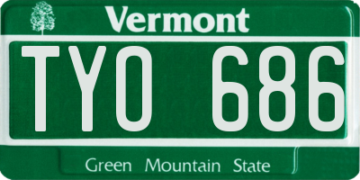 VT license plate TYO686