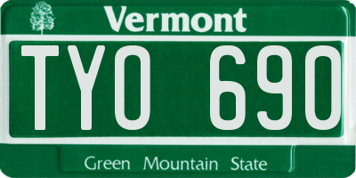 VT license plate TYO690