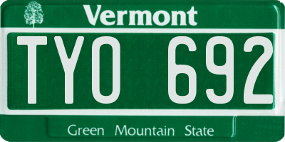 VT license plate TYO692