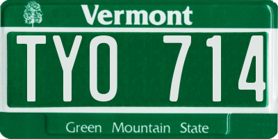 VT license plate TYO714