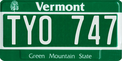 VT license plate TYO747