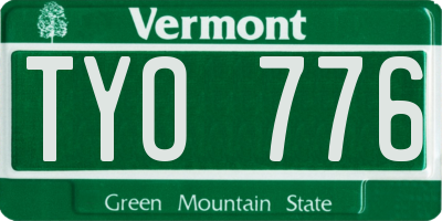 VT license plate TYO776