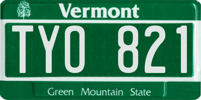 VT license plate TYO821
