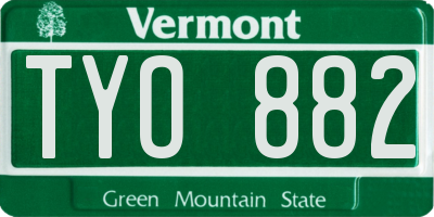 VT license plate TYO882
