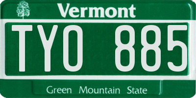 VT license plate TYO885