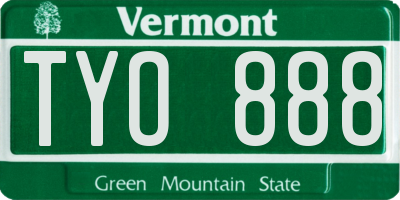 VT license plate TYO888
