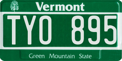VT license plate TYO895