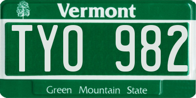 VT license plate TYO982