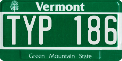 VT license plate TYP186