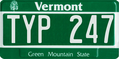 VT license plate TYP247