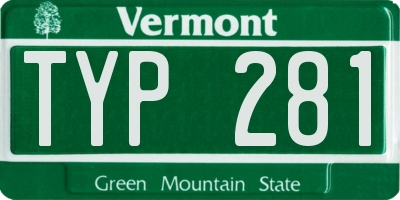 VT license plate TYP281