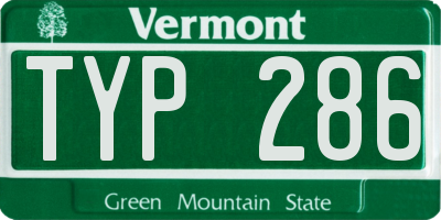 VT license plate TYP286