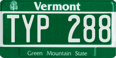 VT license plate TYP288