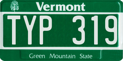 VT license plate TYP319