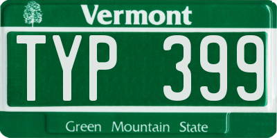 VT license plate TYP399