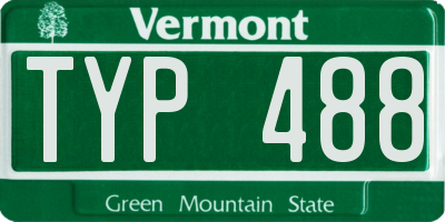 VT license plate TYP488