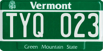 VT license plate TYQ023