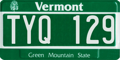 VT license plate TYQ129