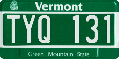 VT license plate TYQ131