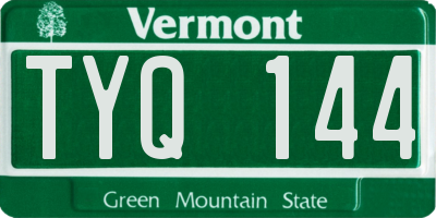 VT license plate TYQ144