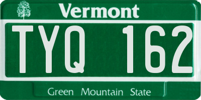 VT license plate TYQ162