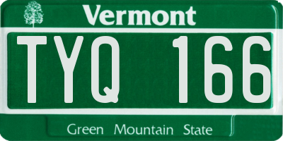VT license plate TYQ166