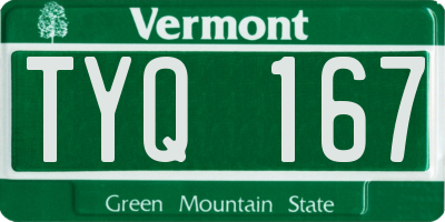 VT license plate TYQ167