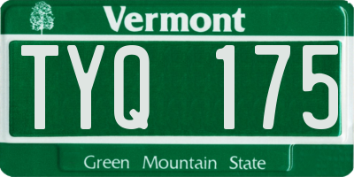 VT license plate TYQ175