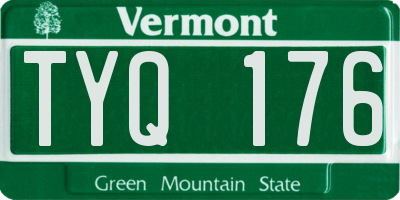 VT license plate TYQ176