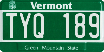VT license plate TYQ189