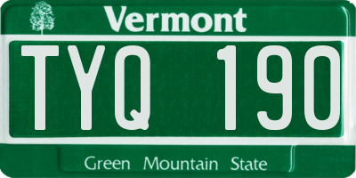 VT license plate TYQ190