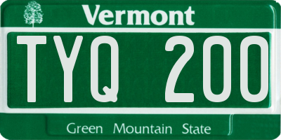 VT license plate TYQ200